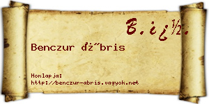 Benczur Ábris névjegykártya